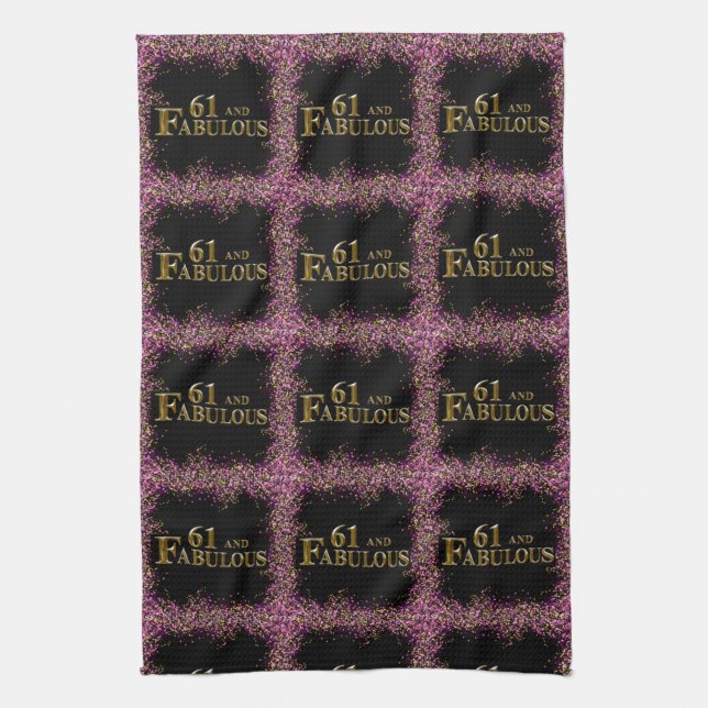 61st Birthday  Tea Towel (Vertical)