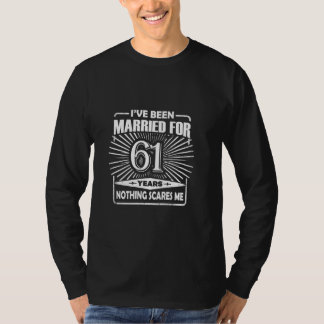 61st Wedding Anniversary Funny Couple Married 61 Y T-Shirt