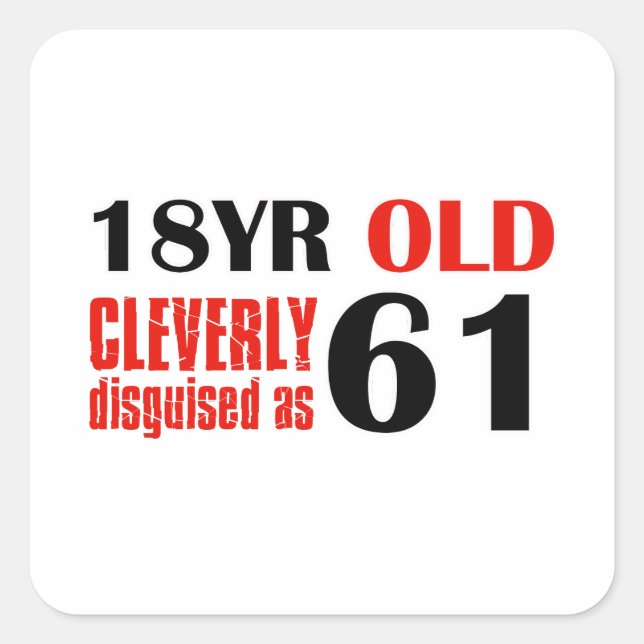 61ST year old designs Square Sticker (Front)
