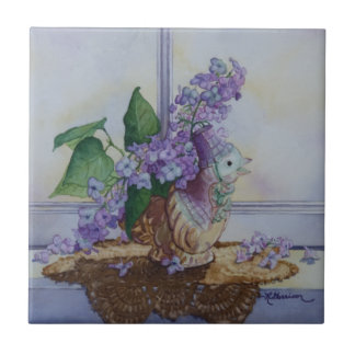 6298 Lilacs in Bird Vase Tile