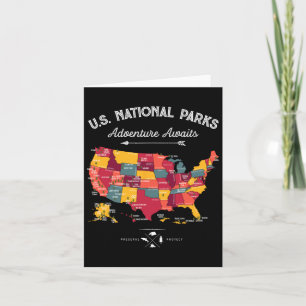 62 National Parks Map Gifts Us Park Vintage Campin Card