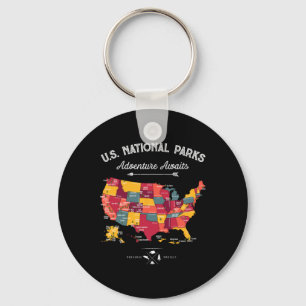 62 National Parks Map Gifts Us Park Vintage Campin Key Ring