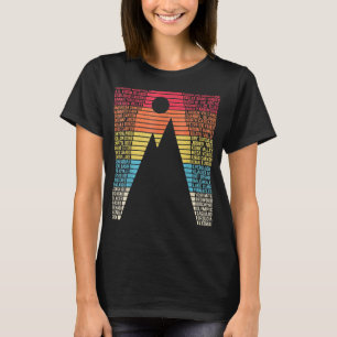 62 National Parks Map List US Park Vintage Camping T-Shirt