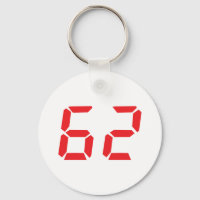 62 sixty-two red alarm clock digital number