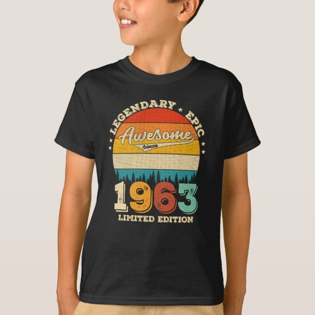 62 Year Old Bday 1963 Awesome 62nd Birthday Gift T-Shirt (Front)