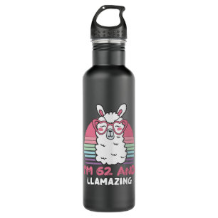 62 Year Old Bday Llamazing 62nd Birthday Llama 710 Ml Water Bottle