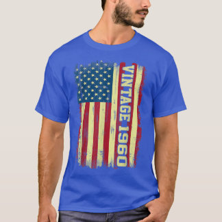 62 Year Old Gifts Vintage 1960 American Flag 62nd  T-Shirt