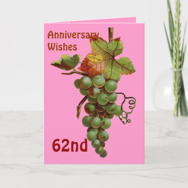 62nd Anniversary wishes, customiseable Card (Front)