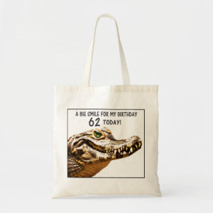 62nd Birthday Alligator Smile Tote Bag