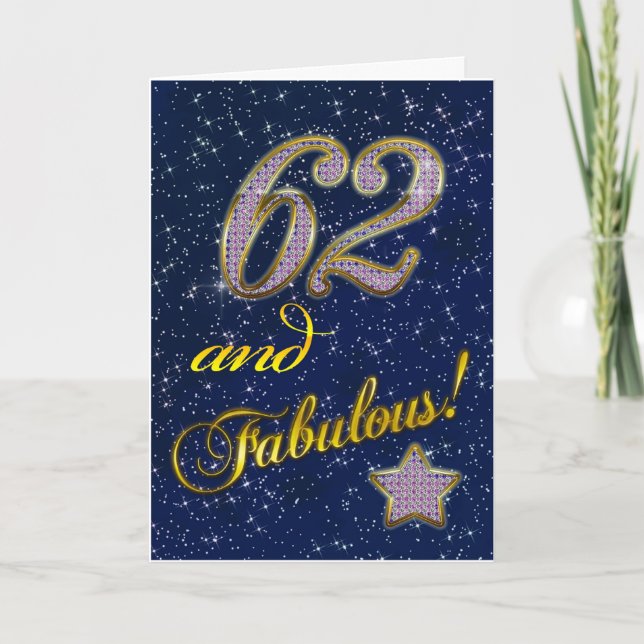 62nd birthday for someone Fabulous Card (Front)