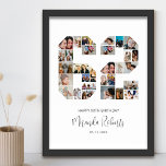 62nd Birthday Number 62 Custom Photo Collage Poster<br><div class="desc">Celebrate 62nd birthday with this personalised number 62 photo collage poster. This customisable gift is also perfect for wedding anniversary. It's a great way to display precious memories from your wedding and married life. The poster features a collage of photos capturing those special moments, and it can be customised with...</div>