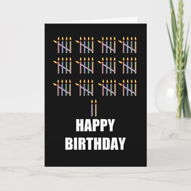 62nd Birthday with Candles Card (Front)