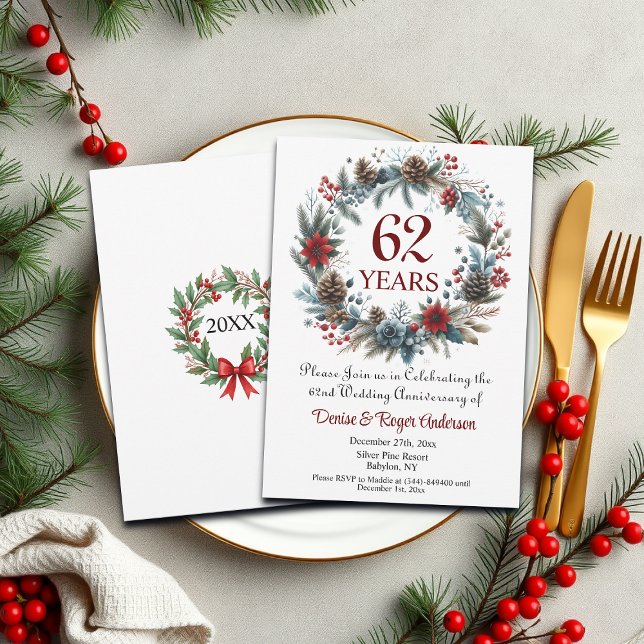 62nd Wedding Anniversary Winter Invitation (Creator Uploaded)