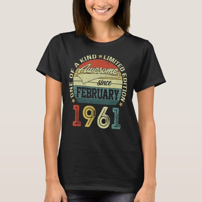62th Birthday Tees 62 Year Old Awesome Since Febru (Front)