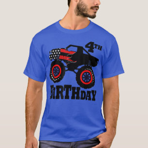 631J American Flag Monster Truck 4th Birthday 2018 T-Shirt