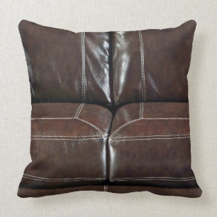 63, Faux Leather, Chestnut Brown Cushion