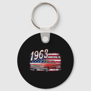 63 Impala Lowrider Ss 4th Of July American Key Ring