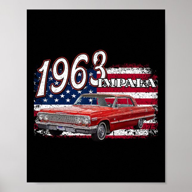 63 Impala Lowrider Ss 4th Of July American  Poster (Front)