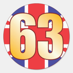 63 UK Gold Classic Round Sticker