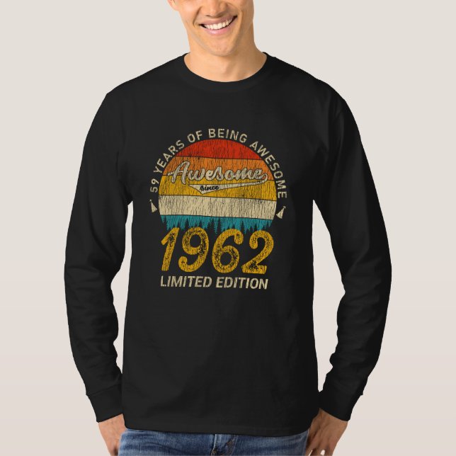 63 Year Old 1962 Retro Awesome 63rd Birthday Gift T-Shirt (Front)