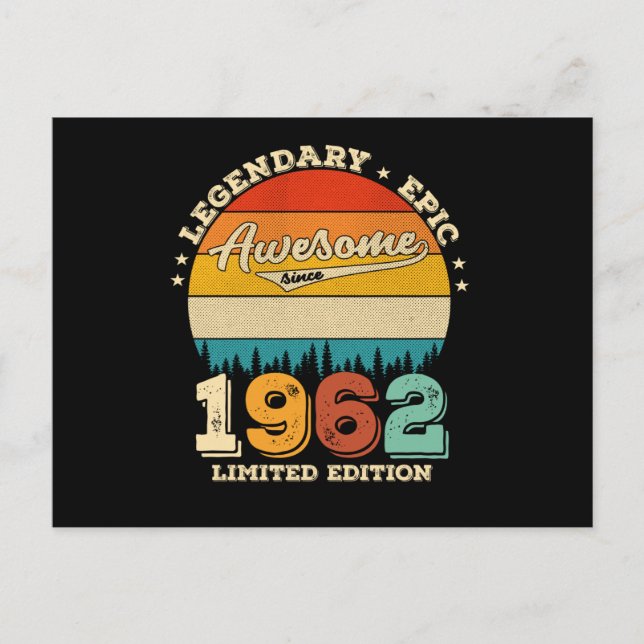 63 Year Old Bday 1962 Awesome 63rd Birthday Gift Postcard (Front)