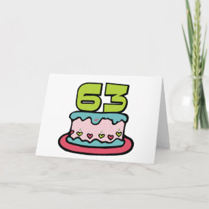 63 Year Old Birthday Cake Card