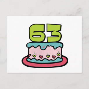63 Year Old Birthday Cake Postcard