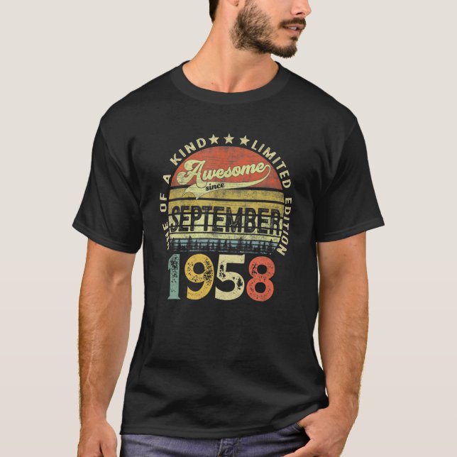 63 Years Old Awesome Since September 1958 63Rd Bir T-Shirt (Front)