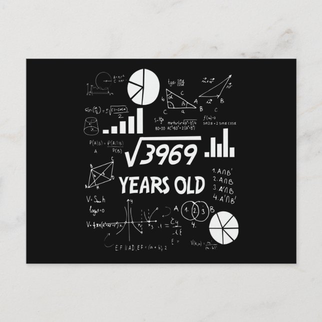 63 Years Old Bday Math Teacher 63rd Birthday Gift Postcard (Front)