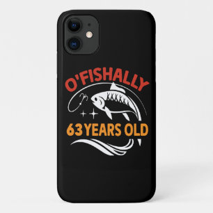 63 Years Old funny birthday gift dad fisherman Case-Mate iPhone Case