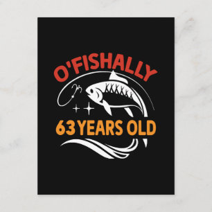 63 Years Old funny birthday gift dad fisherman Enclosure Card