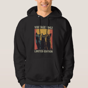 63 Years Old Gift Retro Vintage 1962 Cat Lover 63r Hoodie
