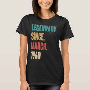 63 Years Old Vintage 1960 Birthday March 63rd Deco T-Shirt