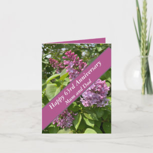 63rd Anniversary Lilac Editable Card