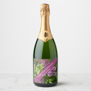 63rd Anniversary Lilac Editable Sparkling Wine Label