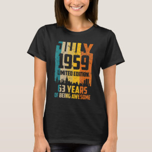 63rd Birthday 63 Years Awesome Since July 1959 Vin T-Shirt