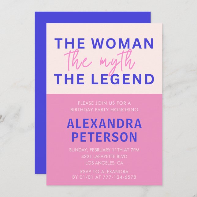 63rd birthday invitations Humour Woman Myth Legend (Front/Back)