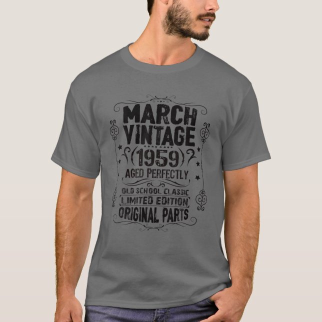 63Rd Birthday March 1959 Pisces Girl Aries Man Vin T-Shirt (Front)