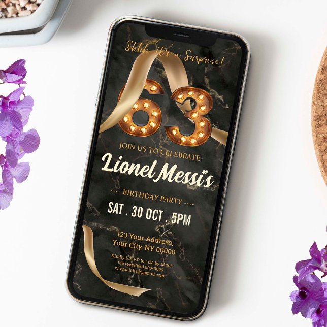 63rd Birthday Mobile Invitation (Creator Uploaded)