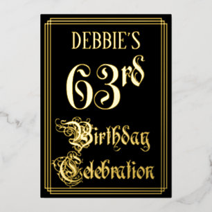 63rd Birthday Party — Fancy Script & Custom Name
