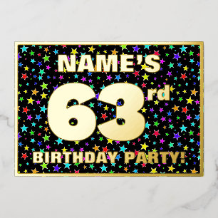 63rd Birthday Party — Fun, Colourful Stars Pattern