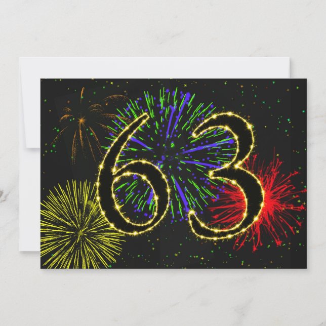 63rd birthday party invitate invitation (Front)