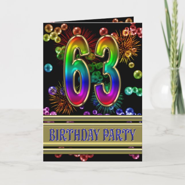 63RD Birthday party Invitation (Front)