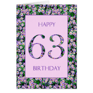 63rd Birthday Purple Daisies