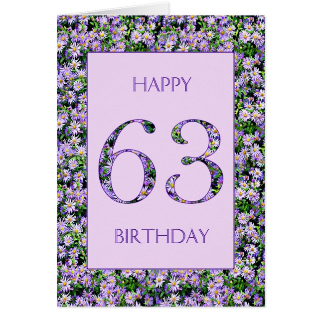 63rd Birthday Purple Daisies (Front)