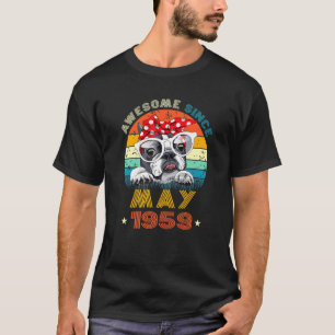 63th Birthday Love Boston Terrier 63 Years Since M T-Shirt