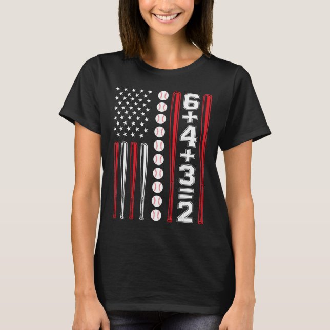 643 Sell Math Double Play Funny Patriotic American T-Shirt (Front)