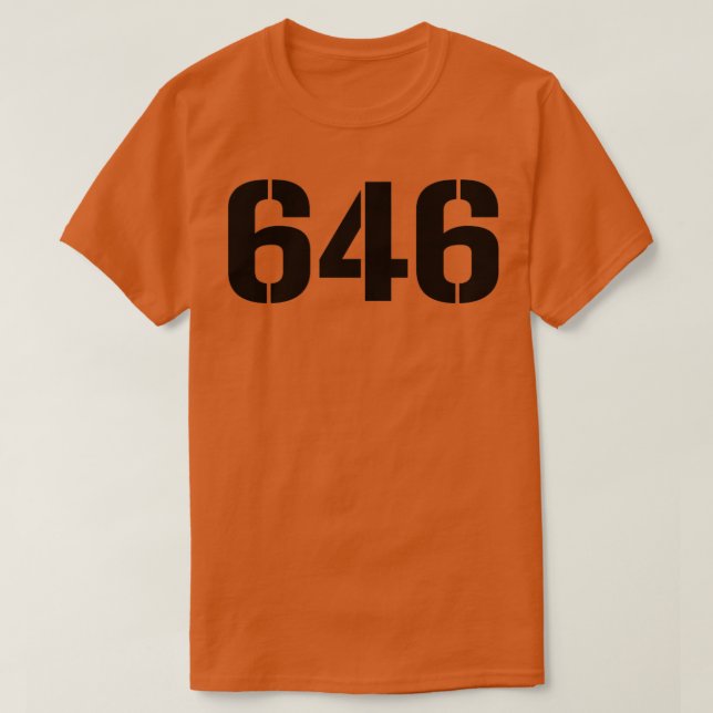 646 Black Text T-Shirt (Design Front)