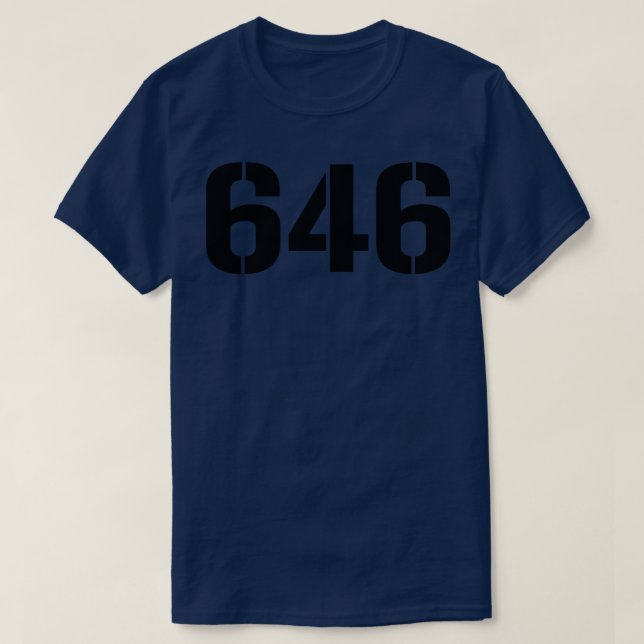 646 Black Text T-Shirt (Design Front)