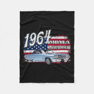 64 Impala Lowrider Ss 4th Of July American  Fleece Blanket